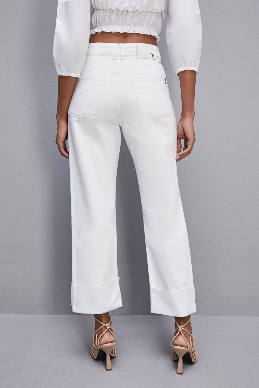 Patrizia Pepe Essential White Bull Denim Pants Wit | 4569WHDTF