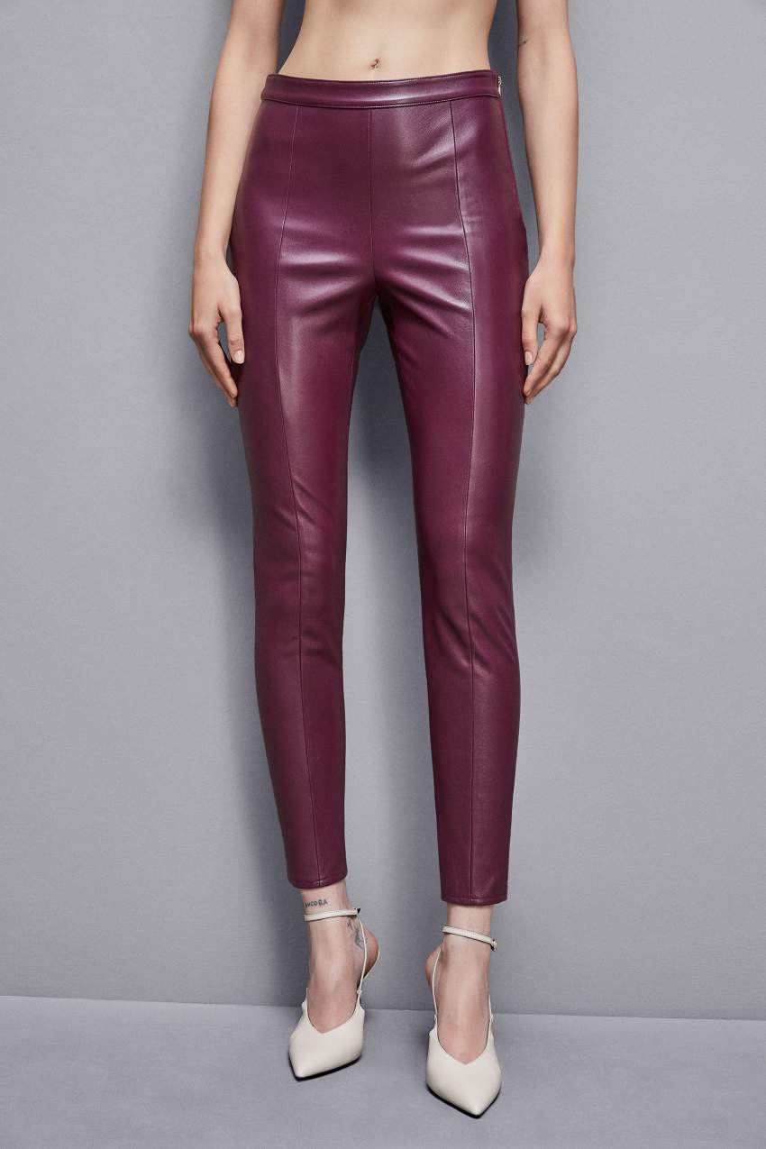 Patrizia Pepe Faux Leather Leggings Paars | 3581VBIFK