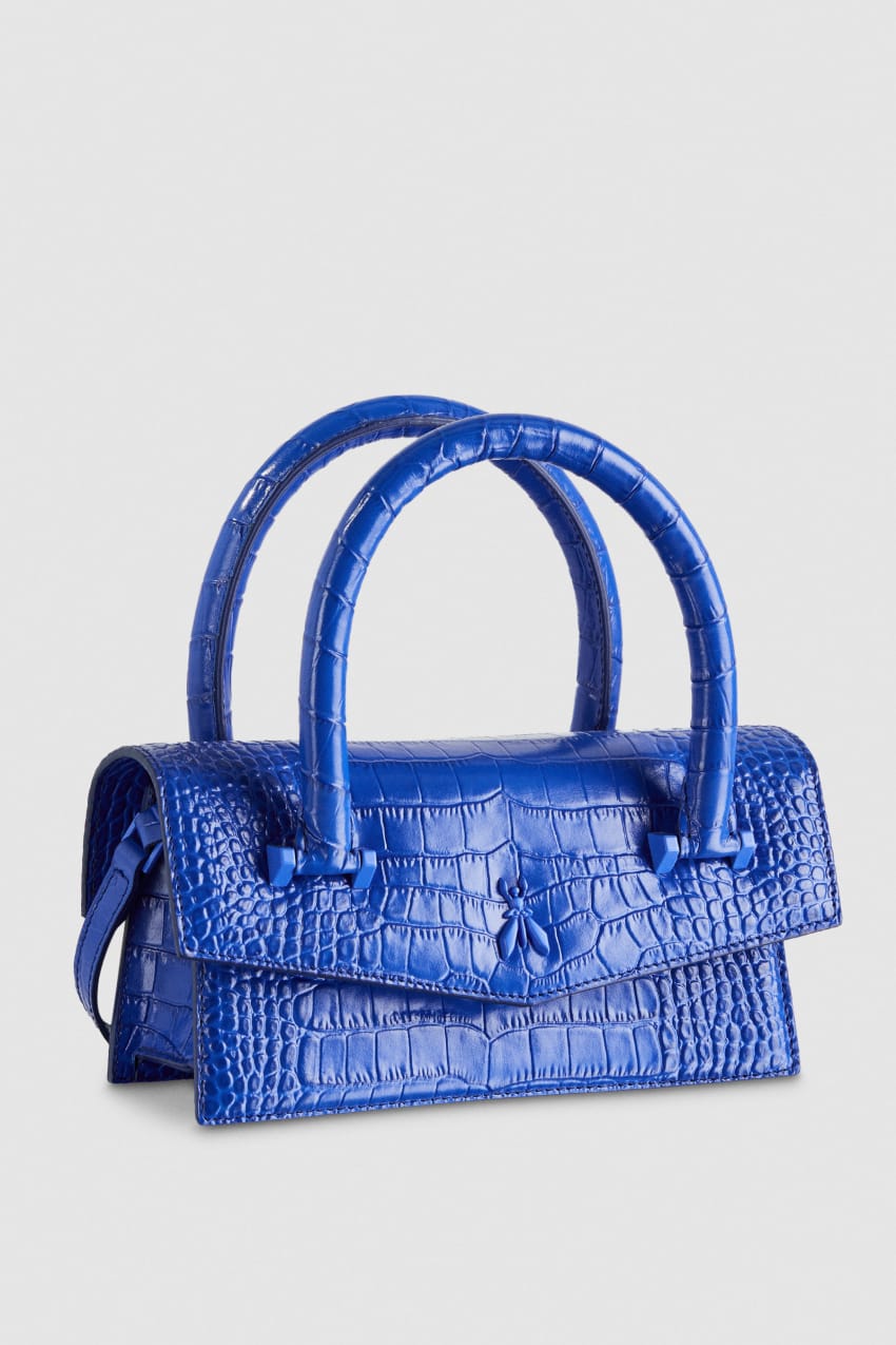 Patrizia Pepe Fly Bamby Croco Blauw | 2890IYOWR