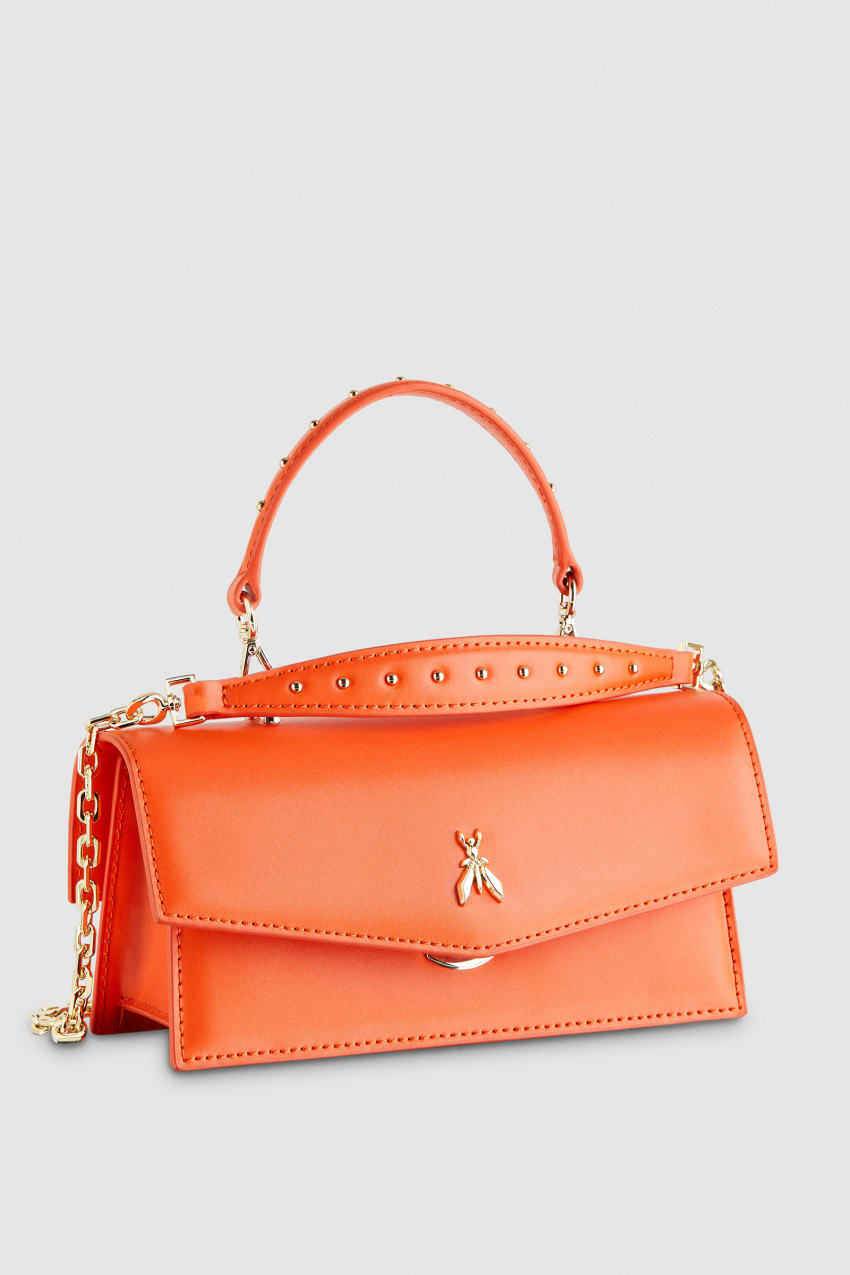 Patrizia Pepe Fly Bamby Leather Shoulder Bag Oranje | 7510ZEQBS