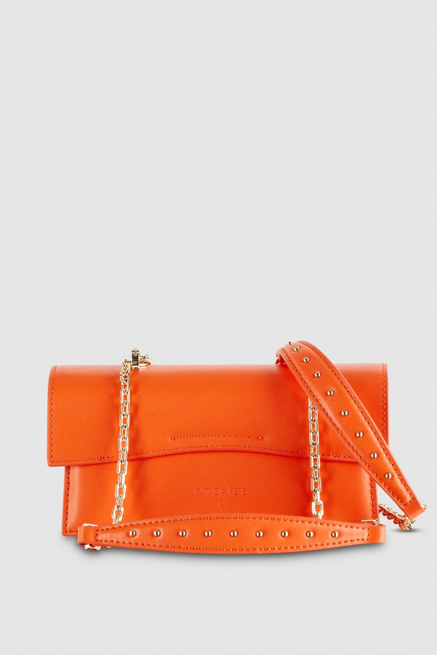 Patrizia Pepe Fly Bamby Leather Shoulder Bag Oranje | 7510ZEQBS