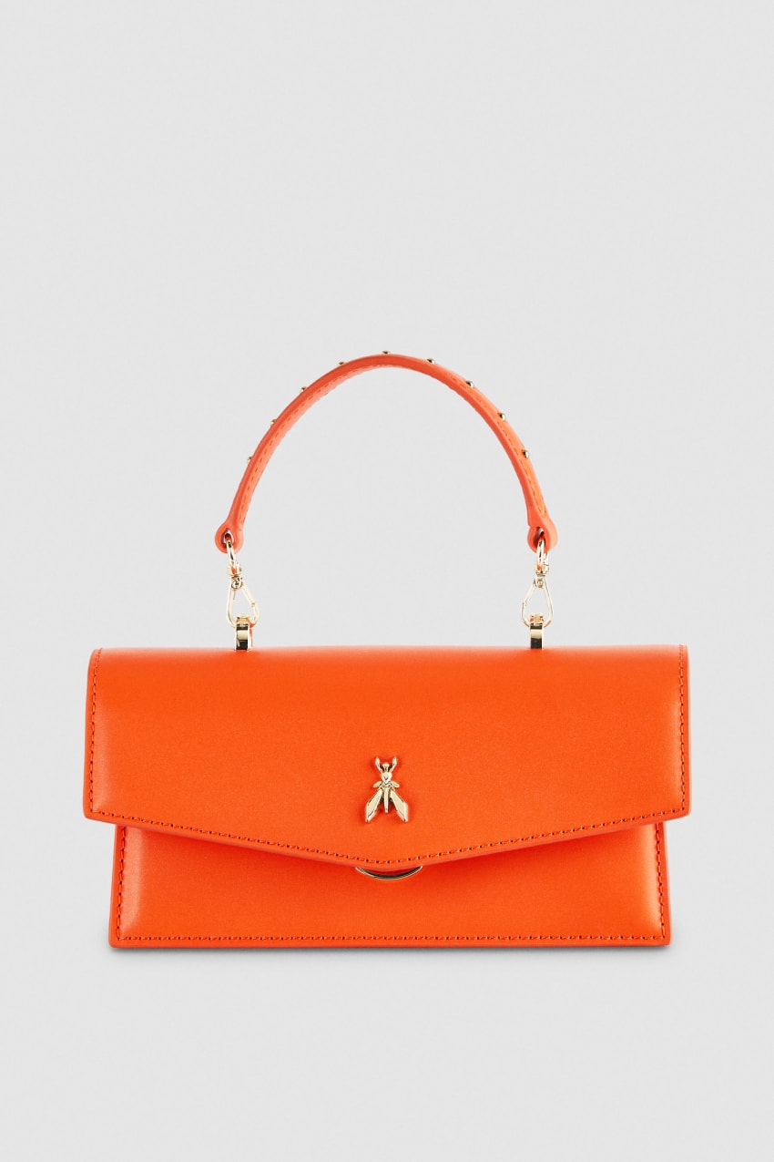 Patrizia Pepe Fly Bamby Leather Shoulder Bag Oranje | 7510ZEQBS