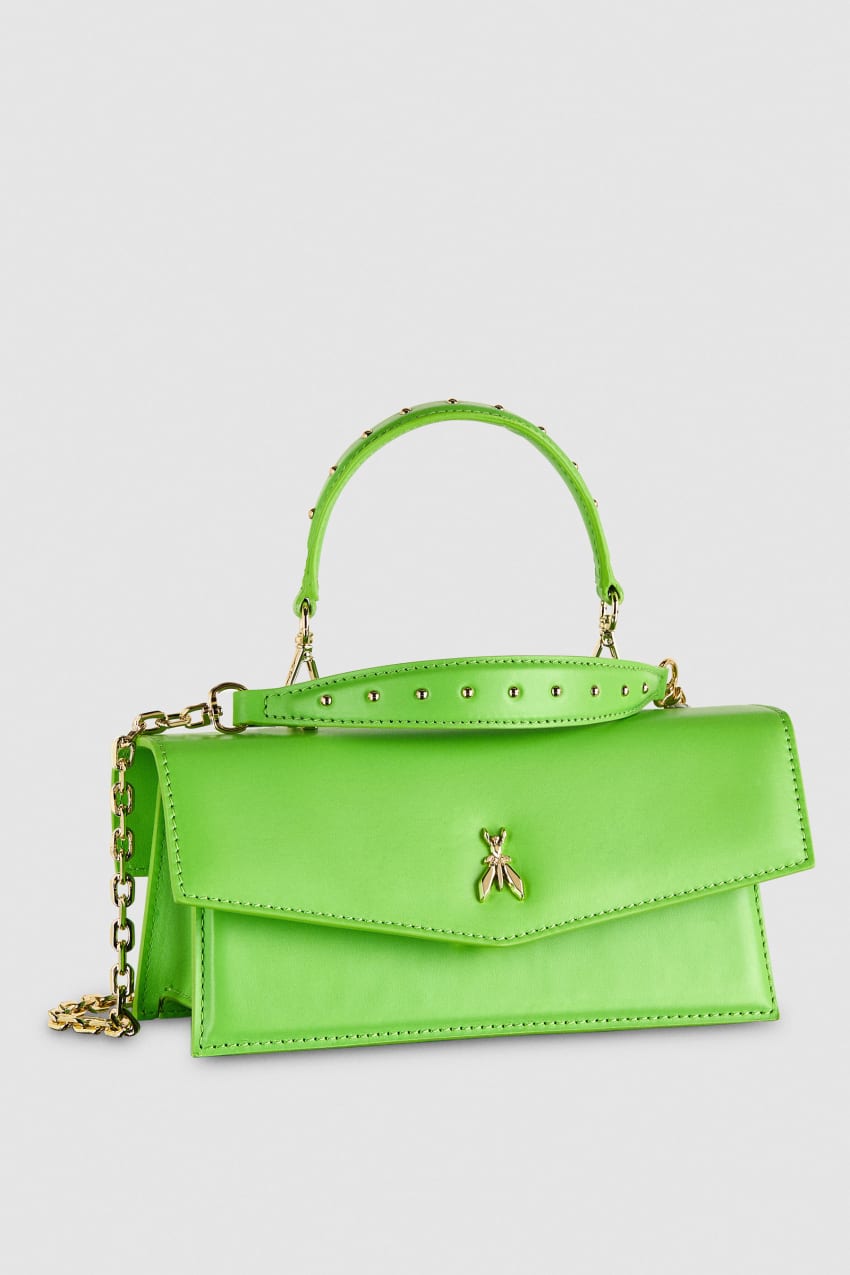 Patrizia Pepe Fly Bamby Leather Shoulder Bag Groen | 3857MPANG