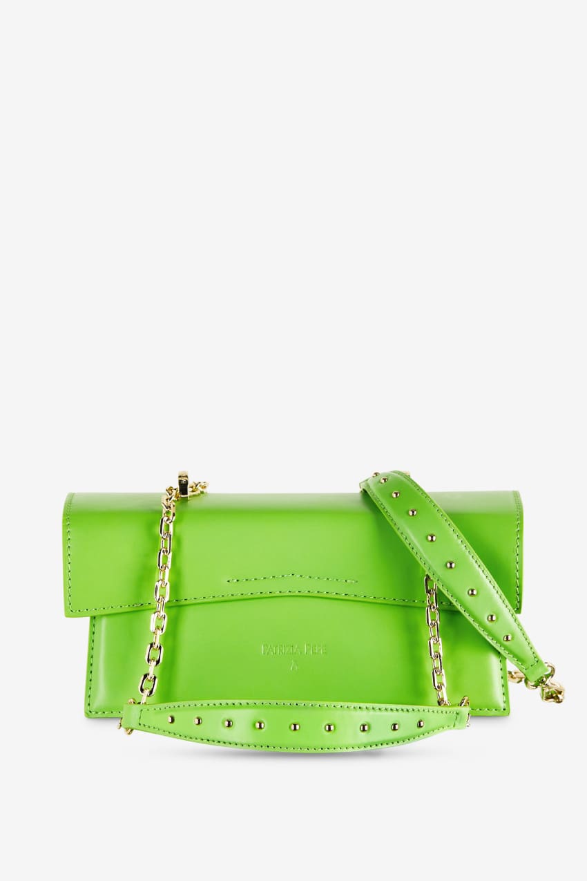 Patrizia Pepe Fly Bamby Leather Shoulder Bag Groen | 3857MPANG