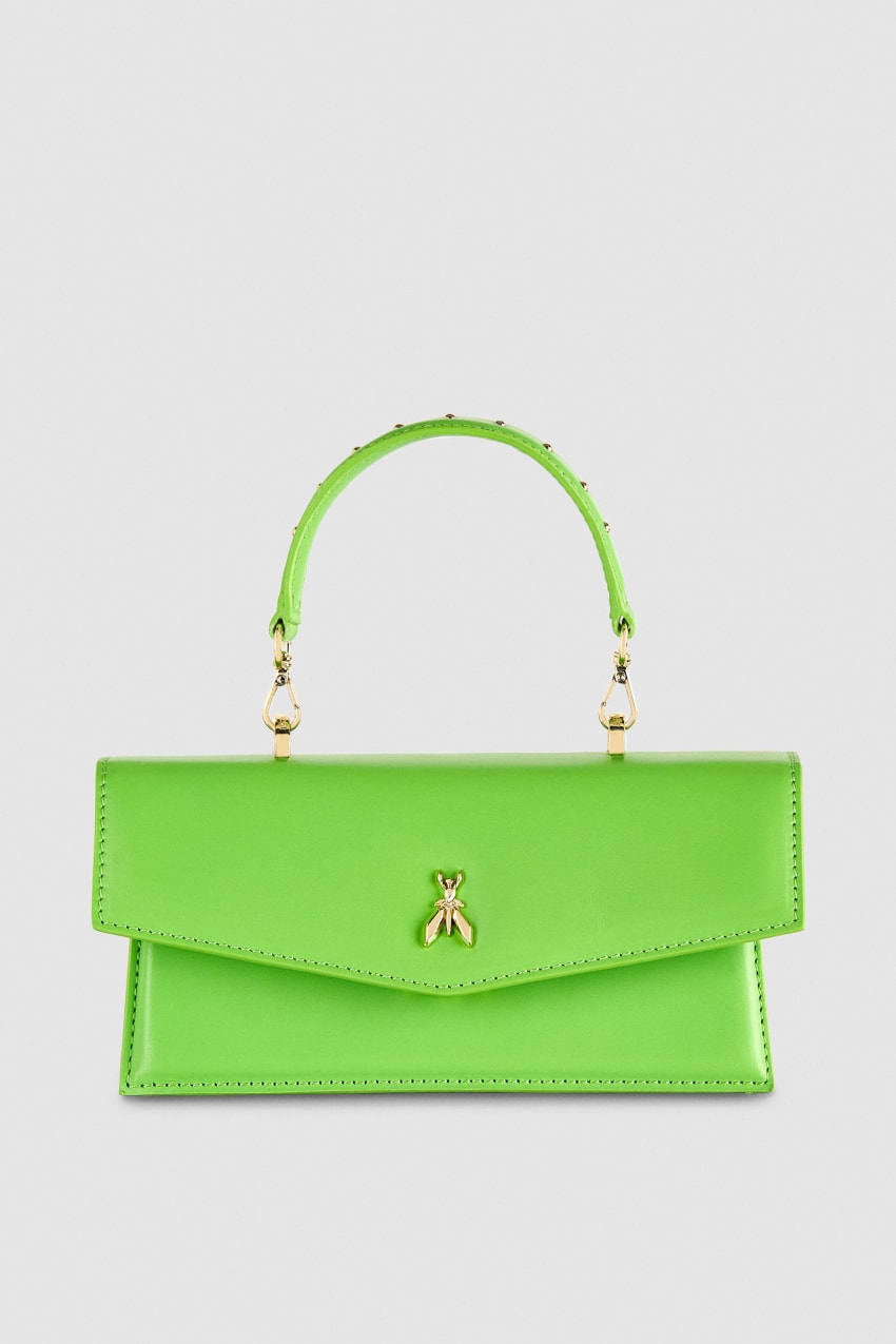 Patrizia Pepe Fly Bamby Leather Shoulder Bag Groen | 3857MPANG