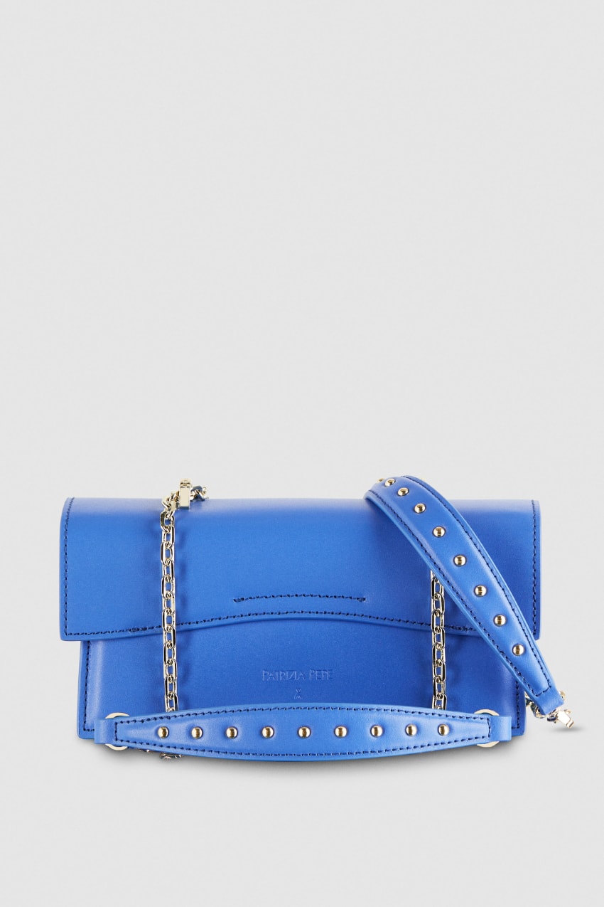 Patrizia Pepe Fly Bamby Leather Shoulder Bag Blauw | 3158FPZEW