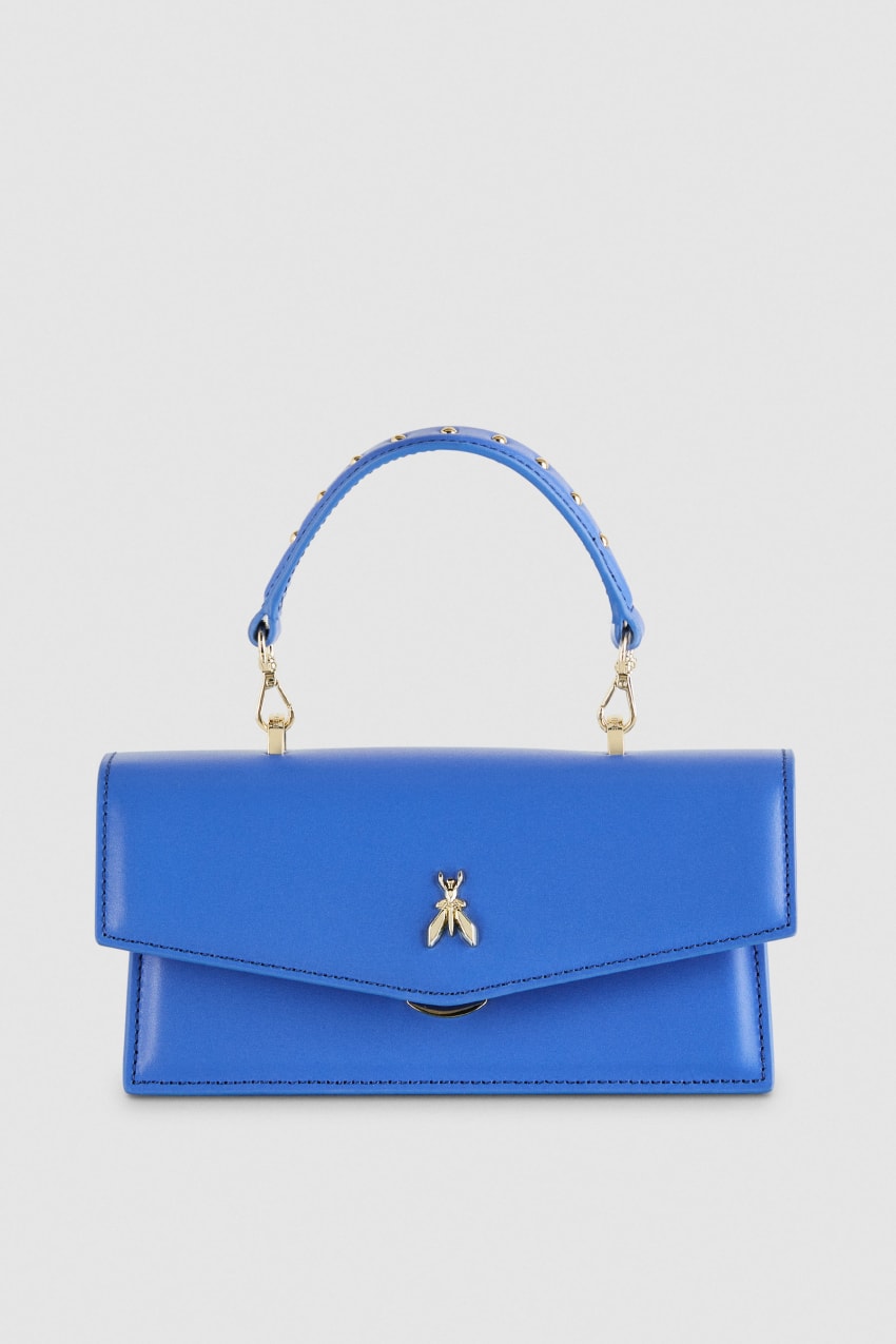 Patrizia Pepe Fly Bamby Leather Shoulder Bag Blauw | 3158FPZEW