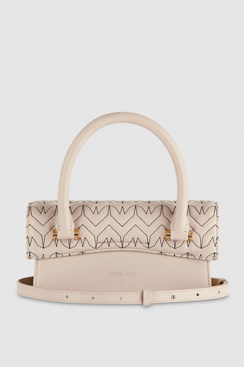 Patrizia Pepe Fly Bamby Quilted Leather Bag Beige | 9463VPIAH