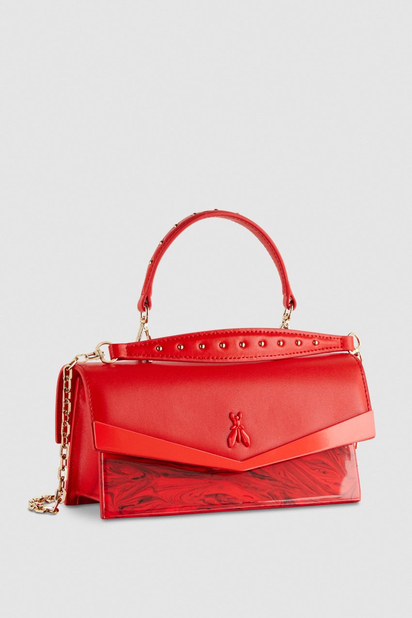 Patrizia Pepe Fly Bamby Shoulder Bag With Chain Rood | 7251JGEWP