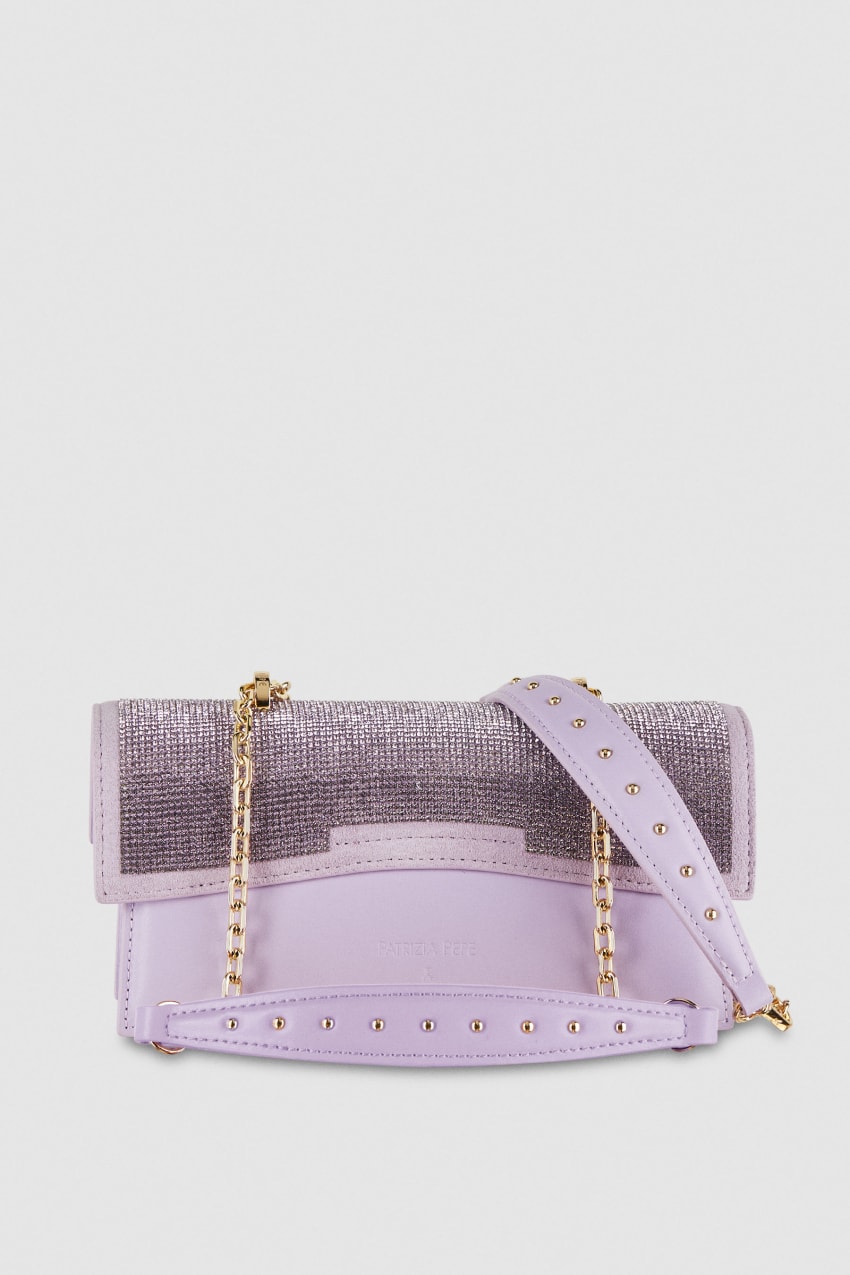 Patrizia Pepe Fly Bamby Shoulder Bag With Rhinestones Roze | 0476APCTV