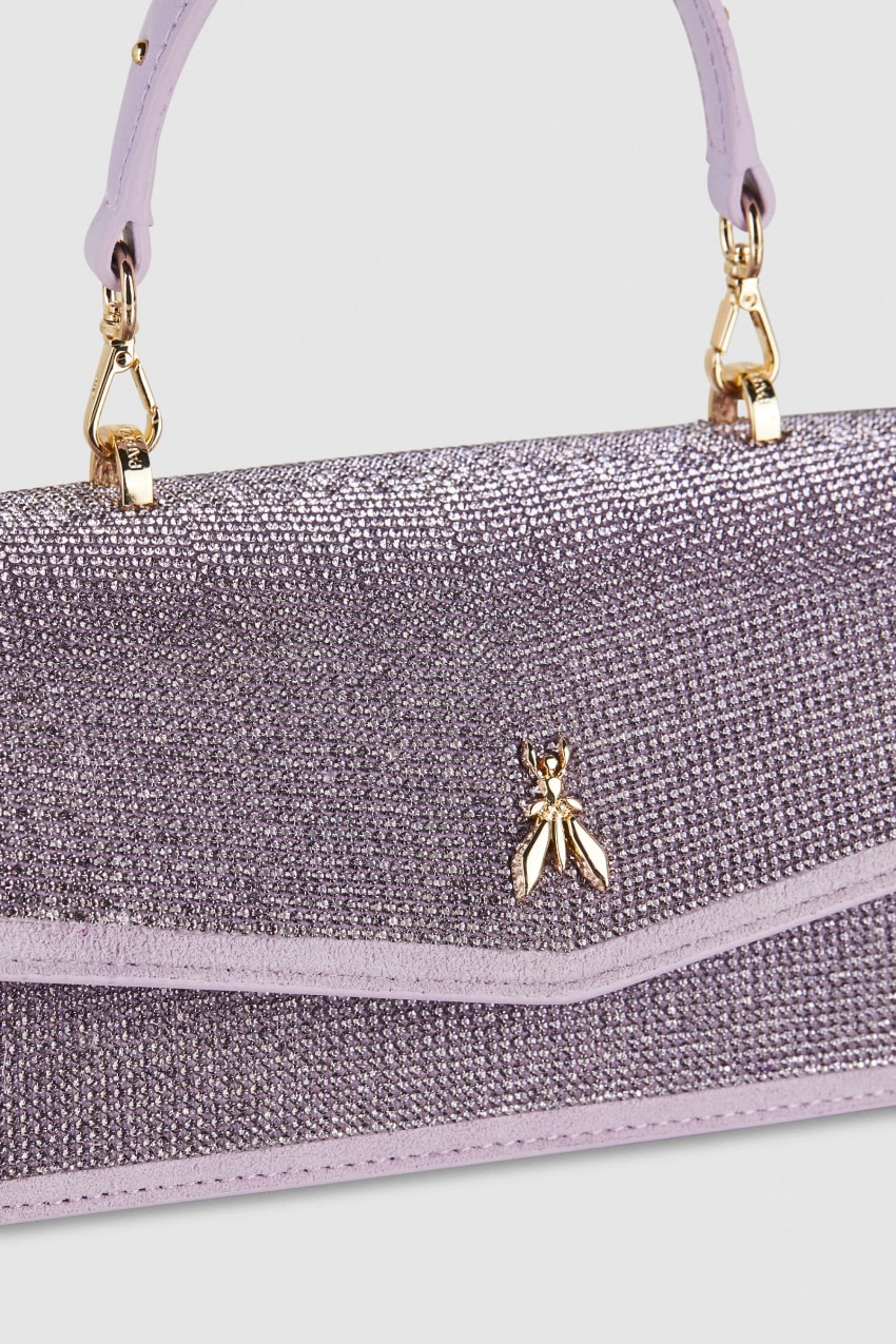 Patrizia Pepe Fly Bamby Shoulder Bag With Rhinestones Roze | 0476APCTV