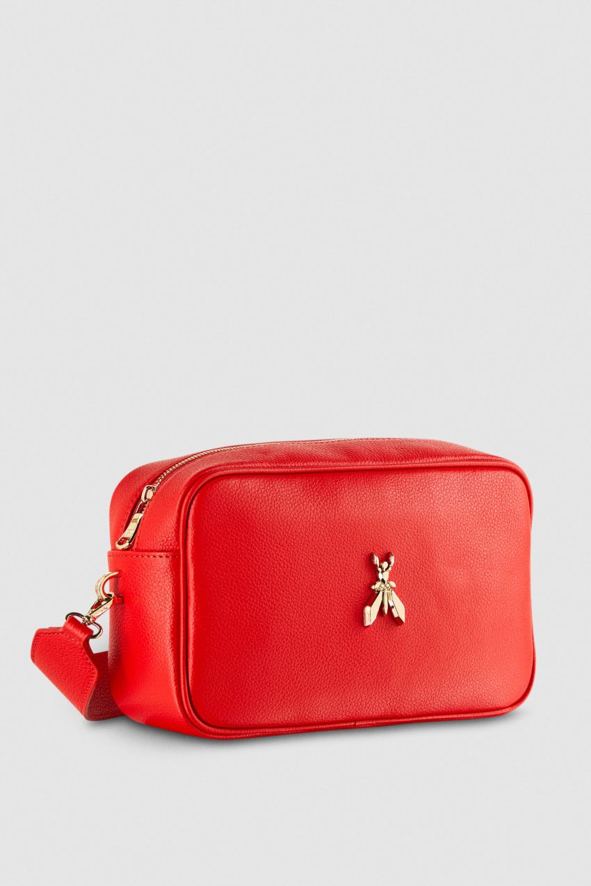 Patrizia Pepe Fly Camera Leather Bag With Chain Rood | 7956TDHUN