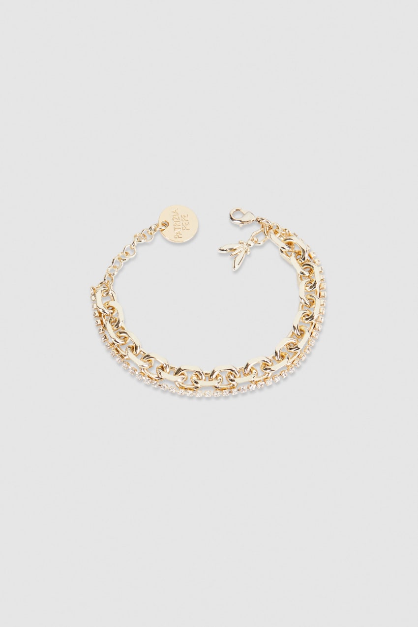 Patrizia Pepe Fly Diamond Brass Chain Bracelet Goud | 2608BGIFU