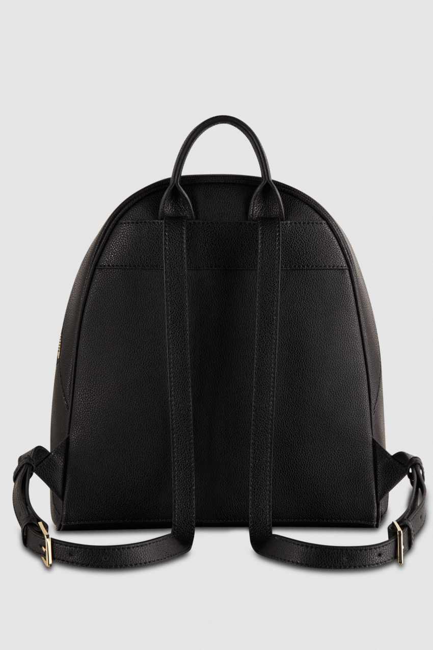 Patrizia Pepe Fly Leather Backpack With Double Pocket Zwart | 4170IZBVH