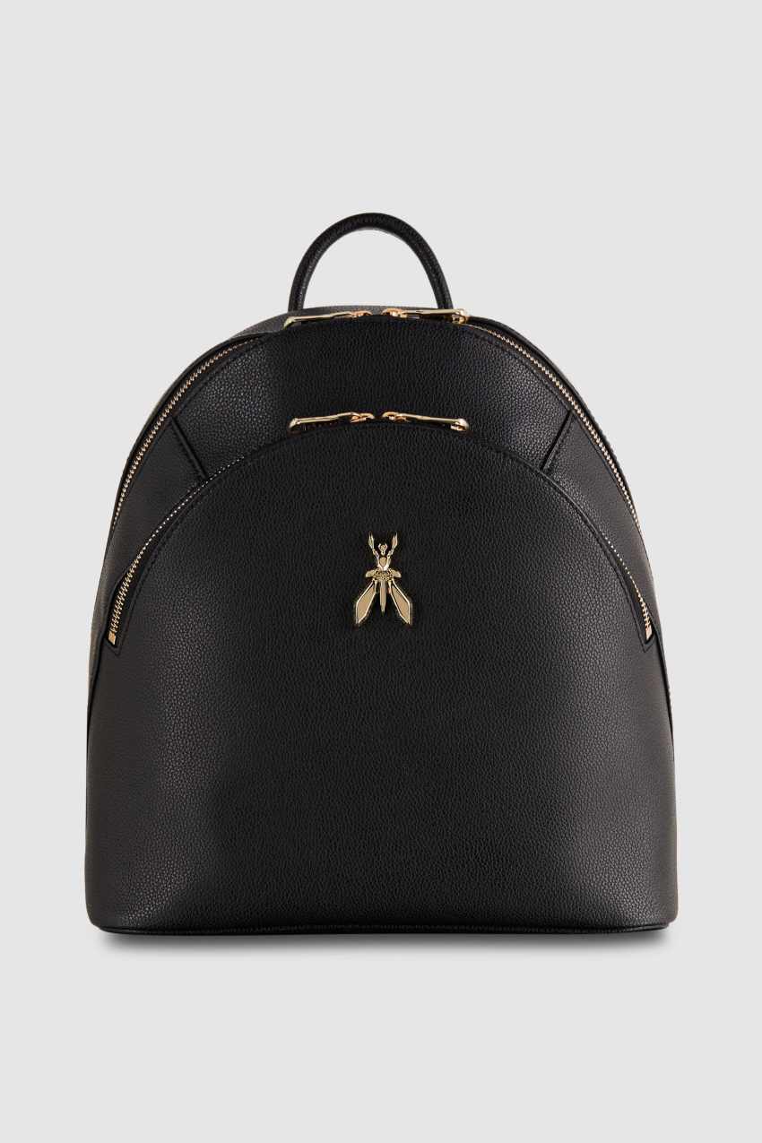 Patrizia Pepe Fly Leather Backpack With Double Pocket Zwart | 4170IZBVH