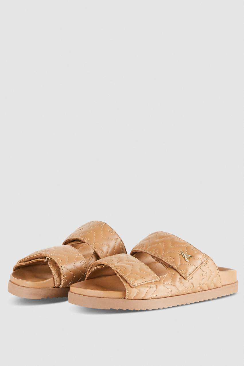 Patrizia Pepe Fly Slippers Monogram Beige | 9624ZMLAO