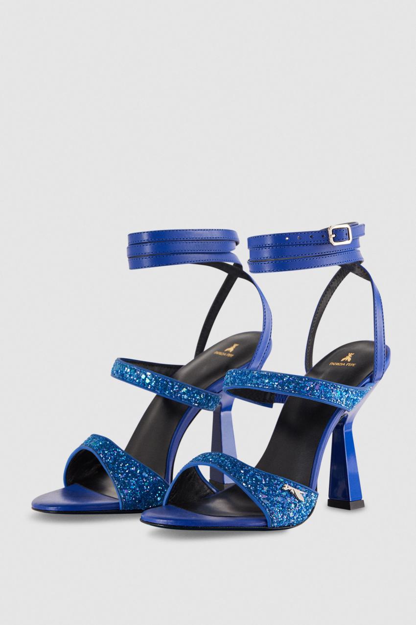 Patrizia Pepe Glitter-coated Fabric Heeled Sandal Blauw | 5906OITMA