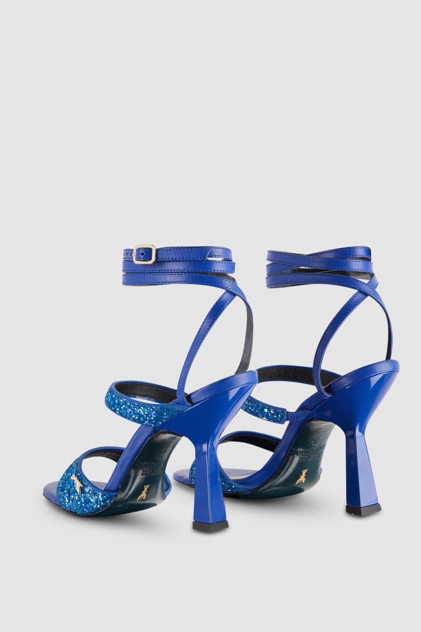 Patrizia Pepe Glitter-coated Fabric Heeled Sandal Blauw | 5906OITMA