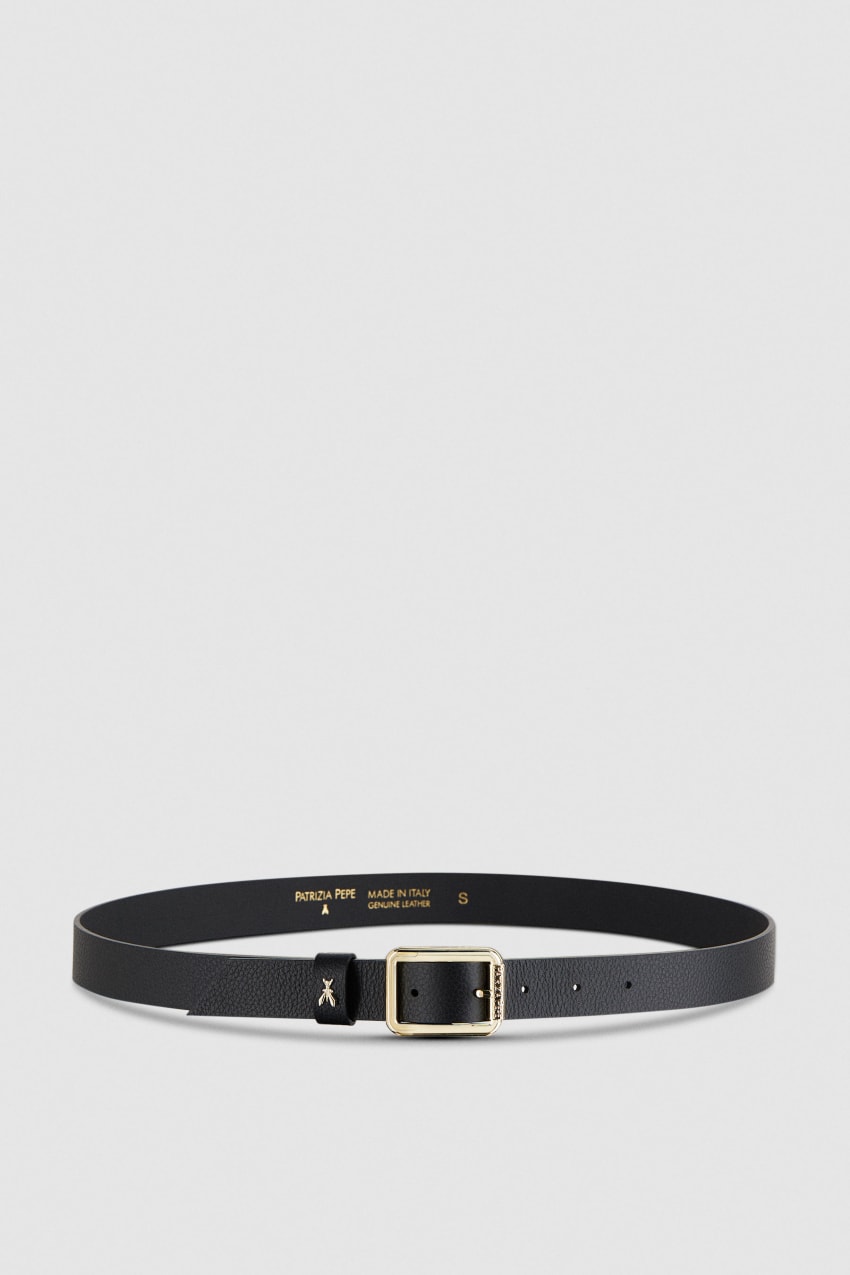 Patrizia Pepe Hammered Leather Low-waist Belt Zwart | 7964RHITW