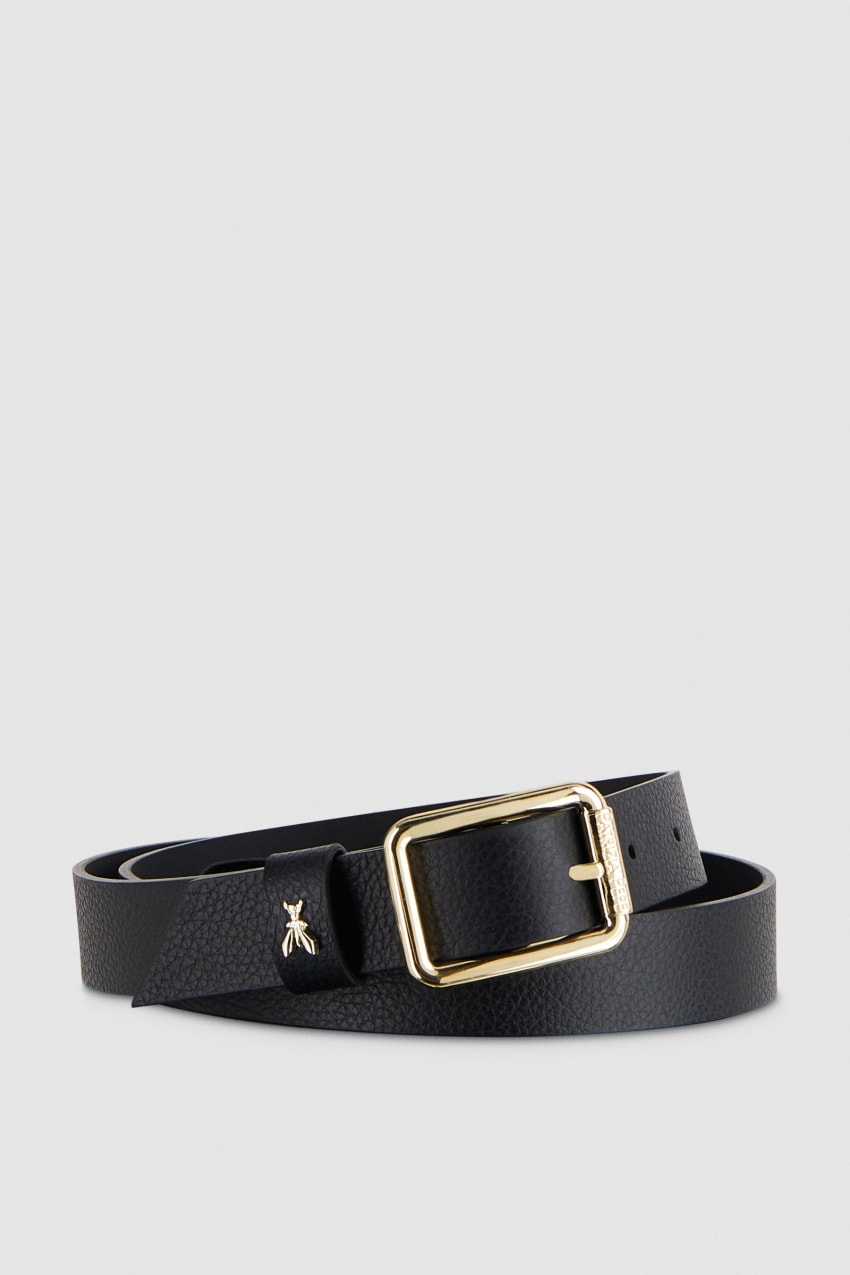 Patrizia Pepe Hammered Leather Low-waist Belt Zwart | 7964RHITW