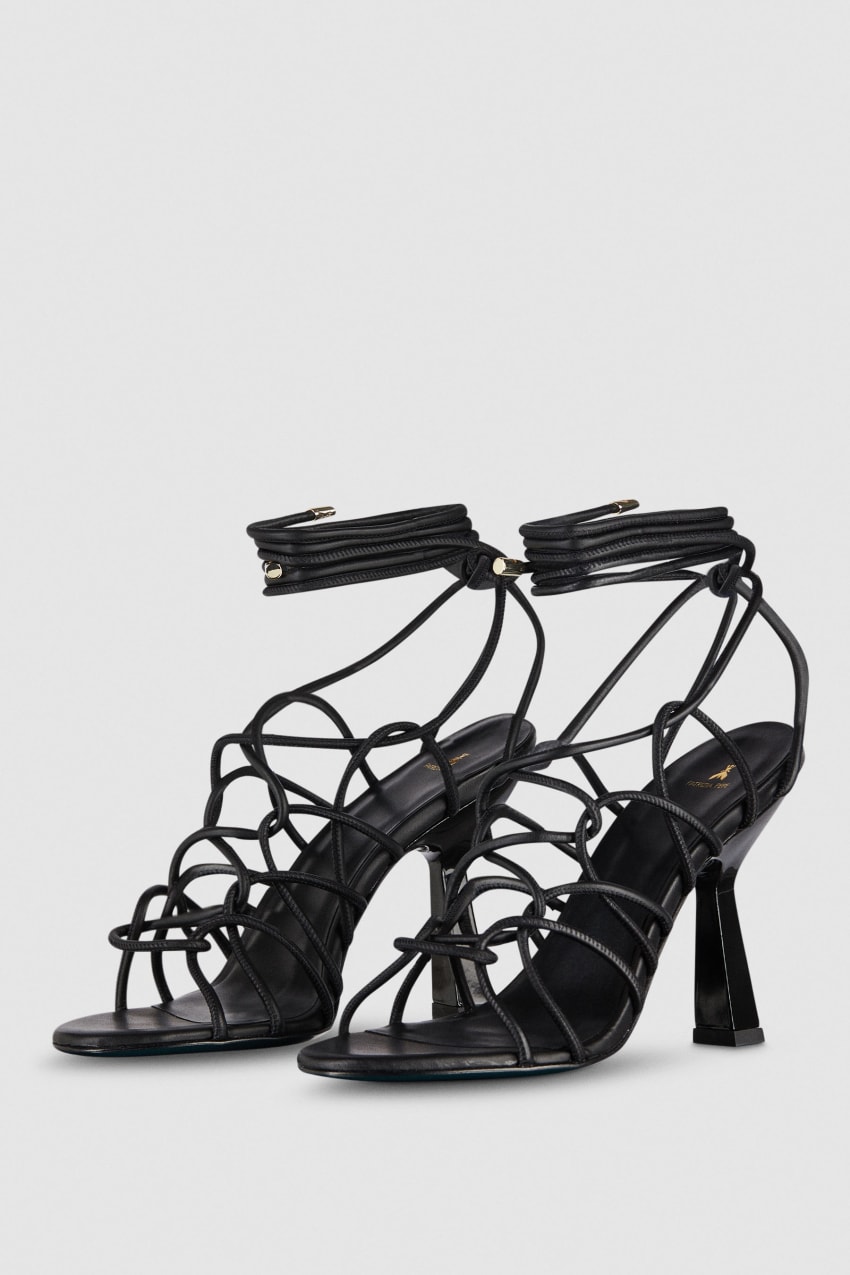 Patrizia Pepe Heeled Ankle Sandals Zwart | 7460QCRKZ