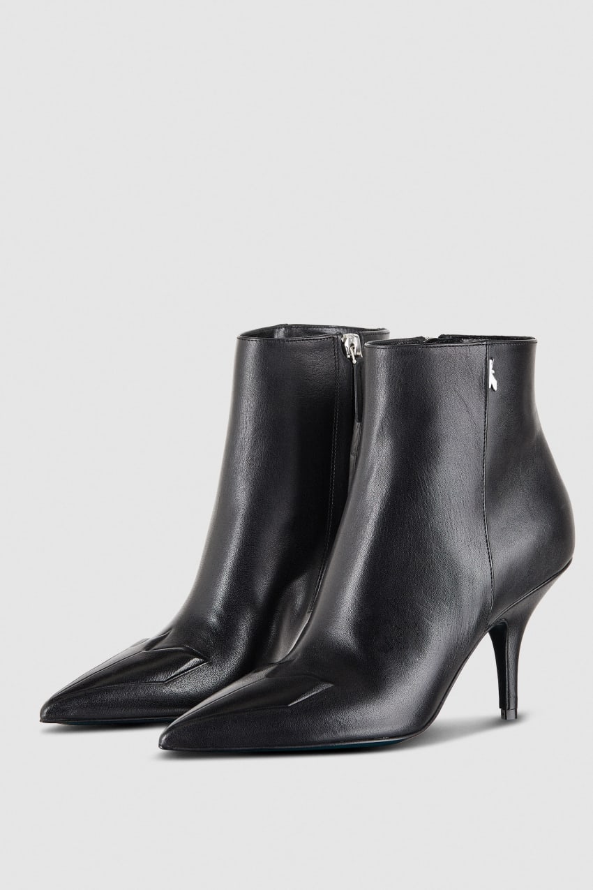 Patrizia Pepe Heeled Leather Ankle Boots Zwart | 7835DVTSU