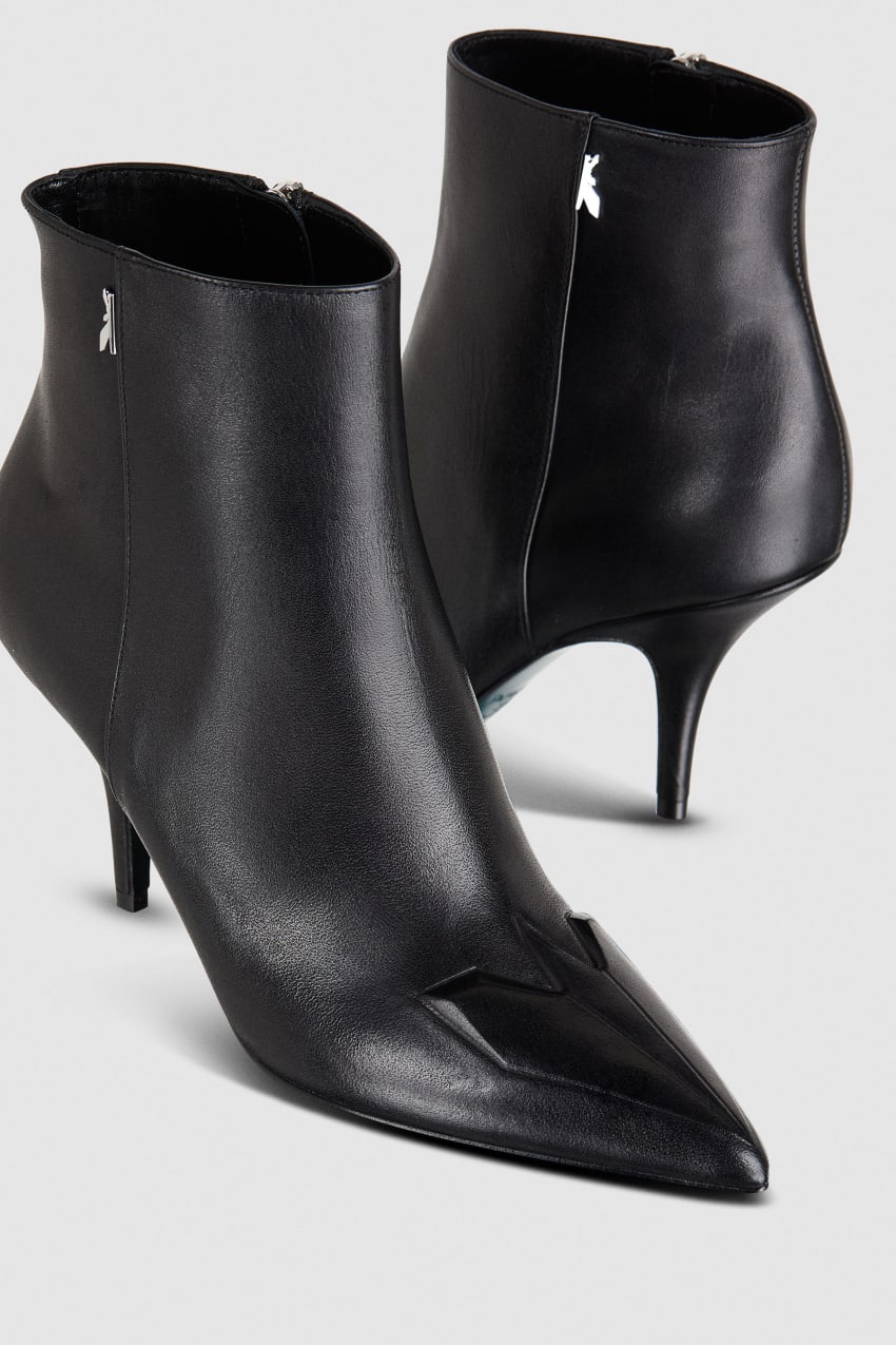 Patrizia Pepe Heeled Leather Ankle Boots Zwart | 7835DVTSU