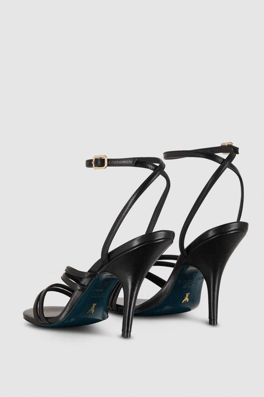 Patrizia Pepe Heeled Leather Sandals Zwart | 4072TLBCD