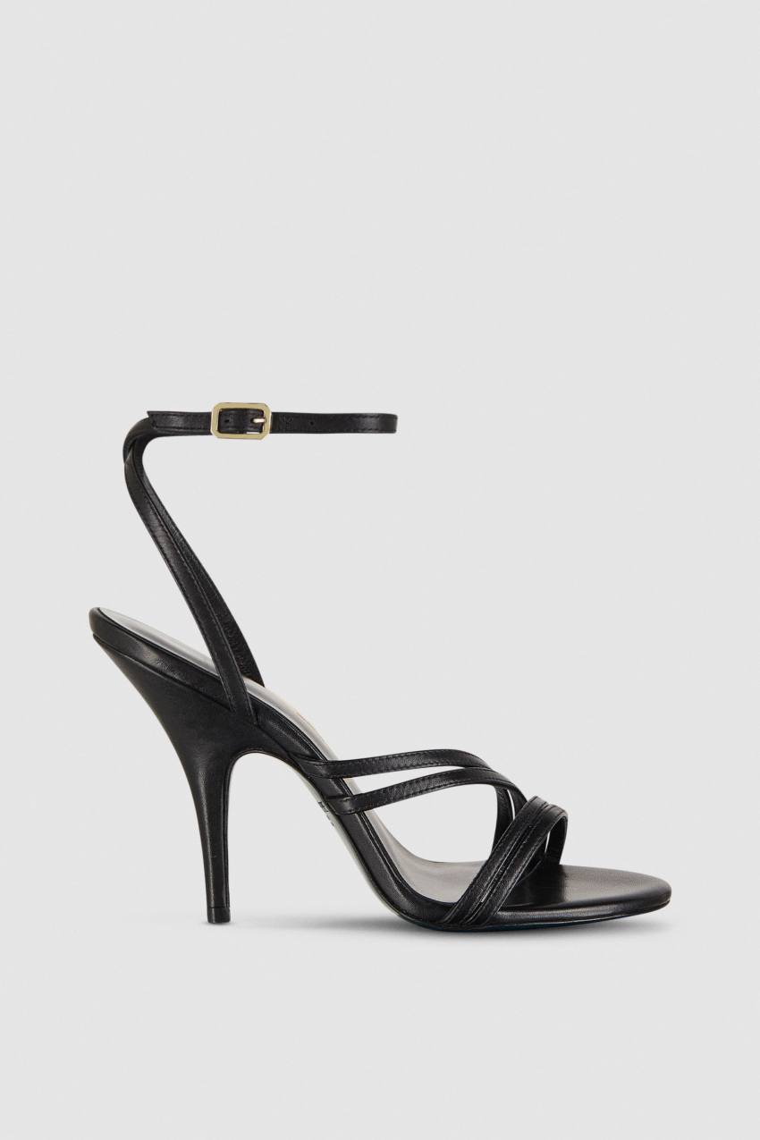 Patrizia Pepe Heeled Leather Sandals Zwart | 4072TLBCD