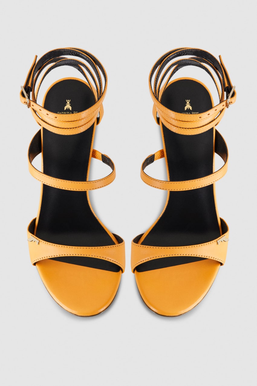 Patrizia Pepe Heeled Sandal With Green Leather Sole Oranje | 9657XUTZY