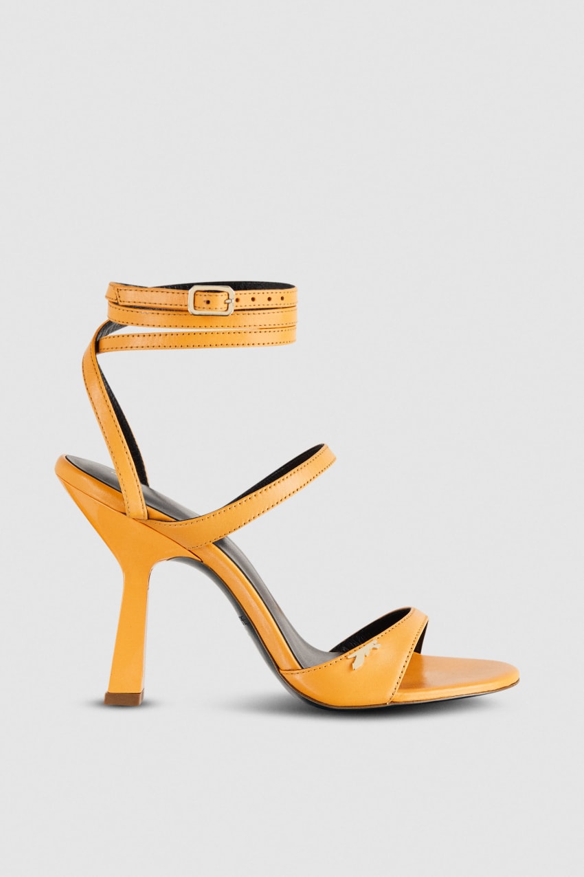 Patrizia Pepe Heeled Sandal With Green Leather Sole Oranje | 9657XUTZY