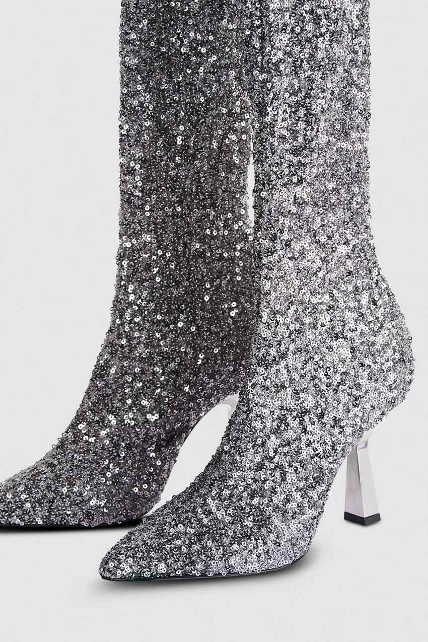 Patrizia Pepe Heeled Sequined Boots S274 | 1538ZLMJN