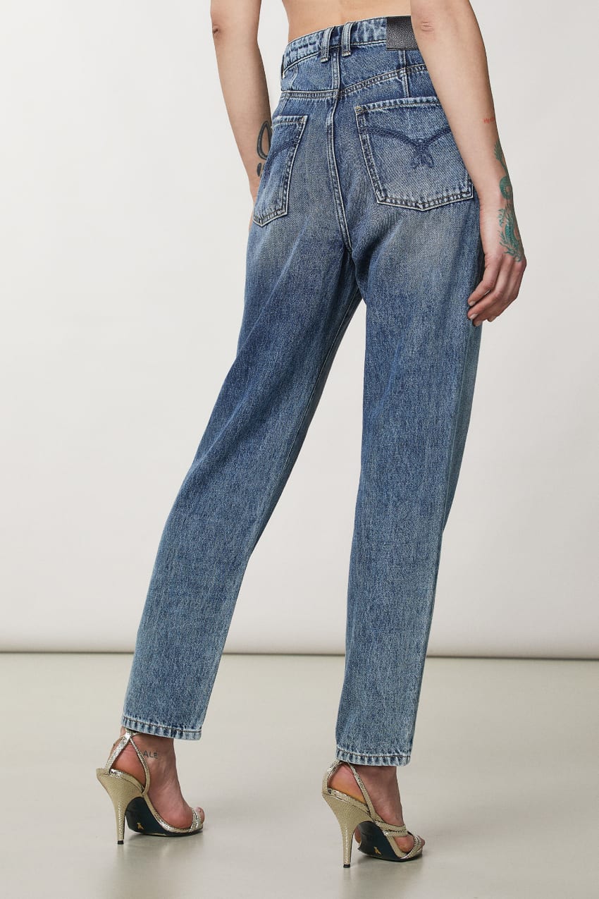 Patrizia Pepe High Waist Denim Pants Blauw | 7238ULXDY