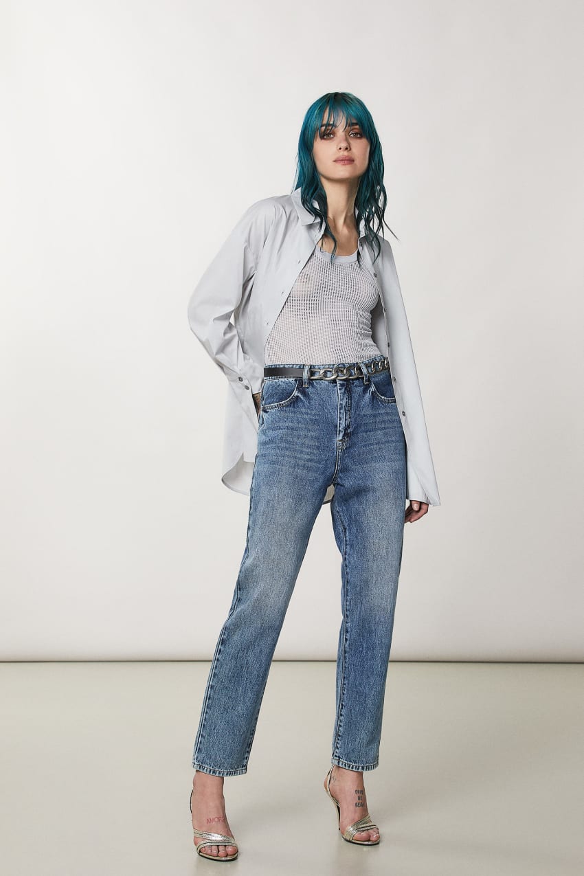 Patrizia Pepe High Waist Denim Pants Blauw | 7238ULXDY