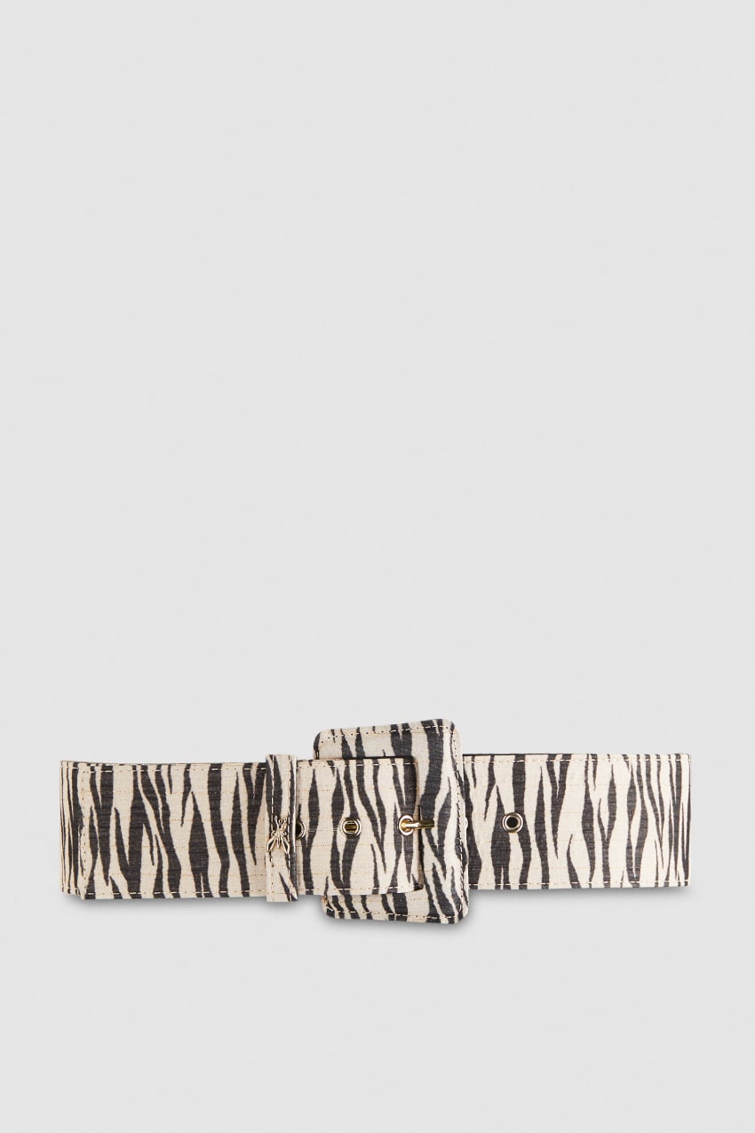 Patrizia Pepe High-waisted Belt With Lined Buckle Animalier | 5094LYXSO