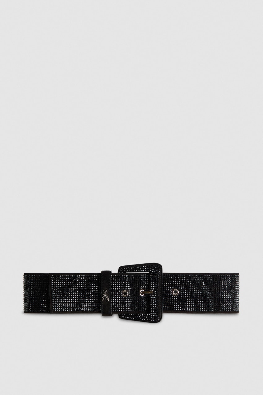 Patrizia Pepe High-waisted Belt With Rhinestones Zwart | 7125RPNAV