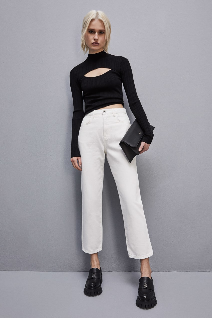 Patrizia Pepe High-waisted Denim Pants Wit | 5107XWPUY