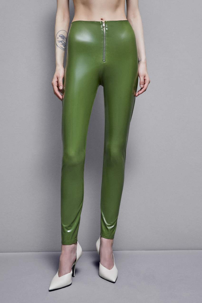 Patrizia Pepe High-waisted Faux Leather Leggings Groen | 3124GUQPI