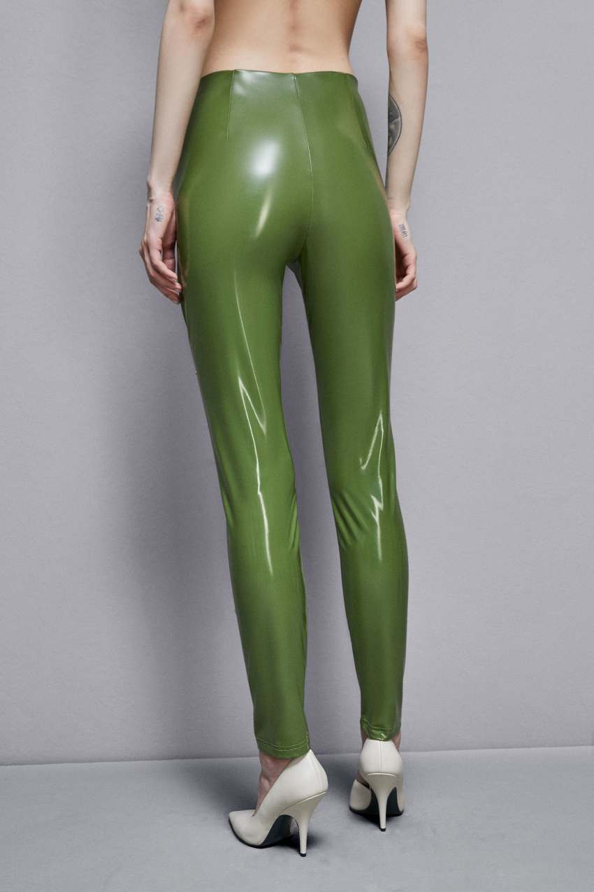 Patrizia Pepe High-waisted Faux Leather Leggings Groen | 3124GUQPI