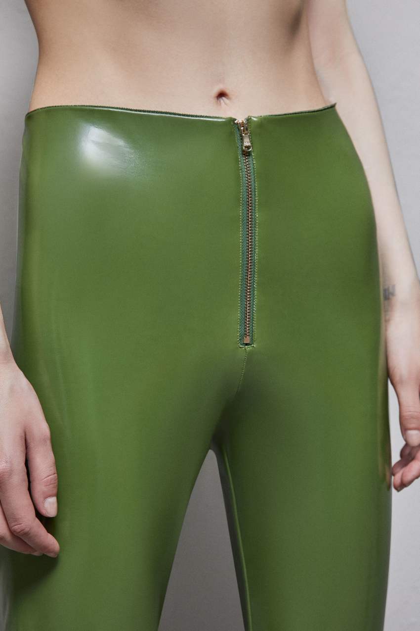 Patrizia Pepe High-waisted Faux Leather Leggings Groen | 3124GUQPI