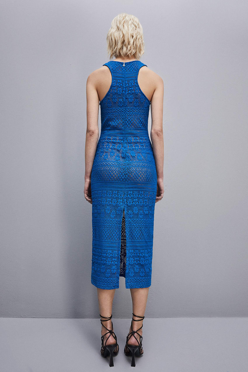 Patrizia Pepe Lace Midi Dress Blauw | 3149NXZSC