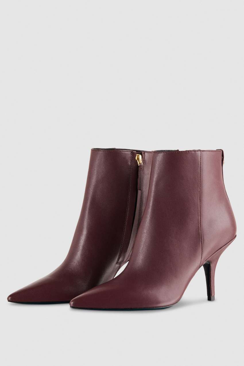 Patrizia Pepe Leather Ankle Boots Paars | 5420EHBDI