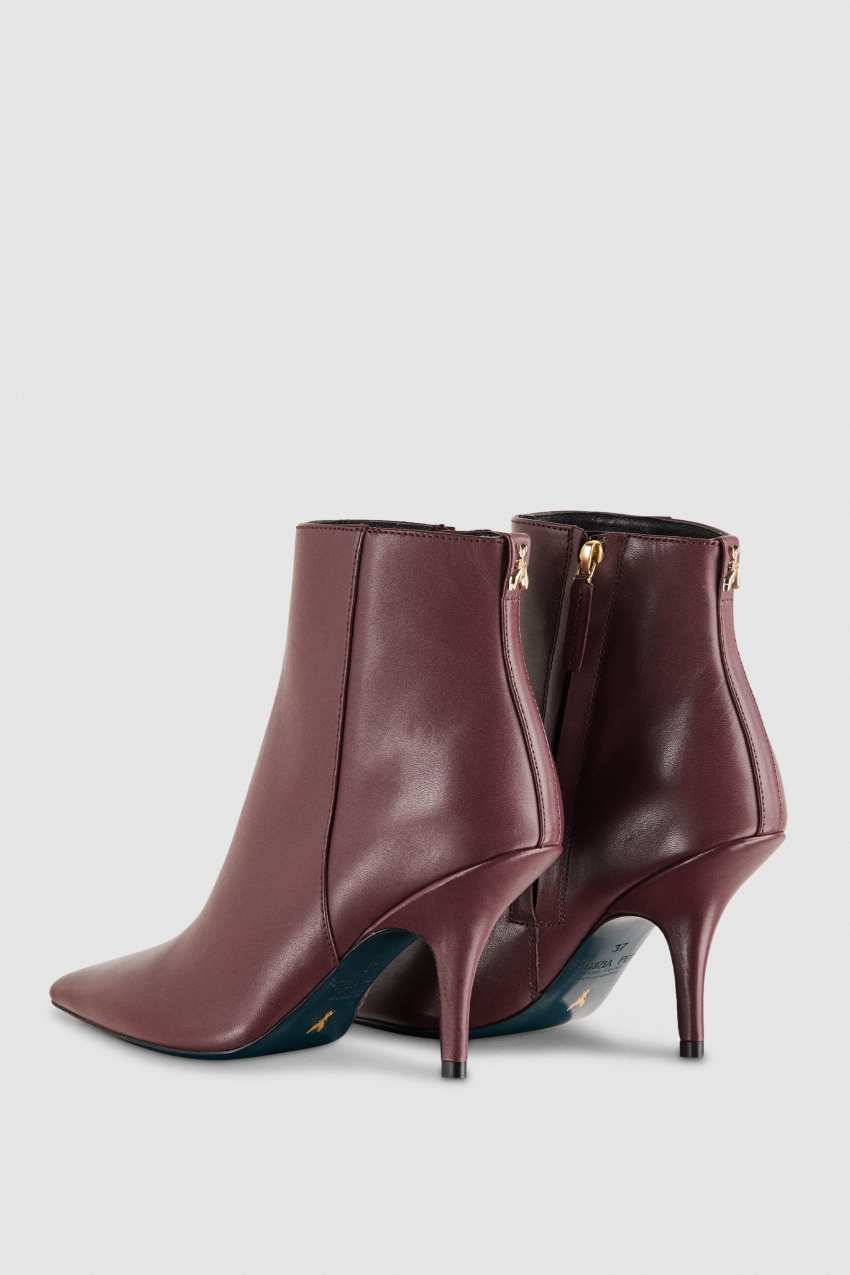 Patrizia Pepe Leather Ankle Boots Paars | 5420EHBDI