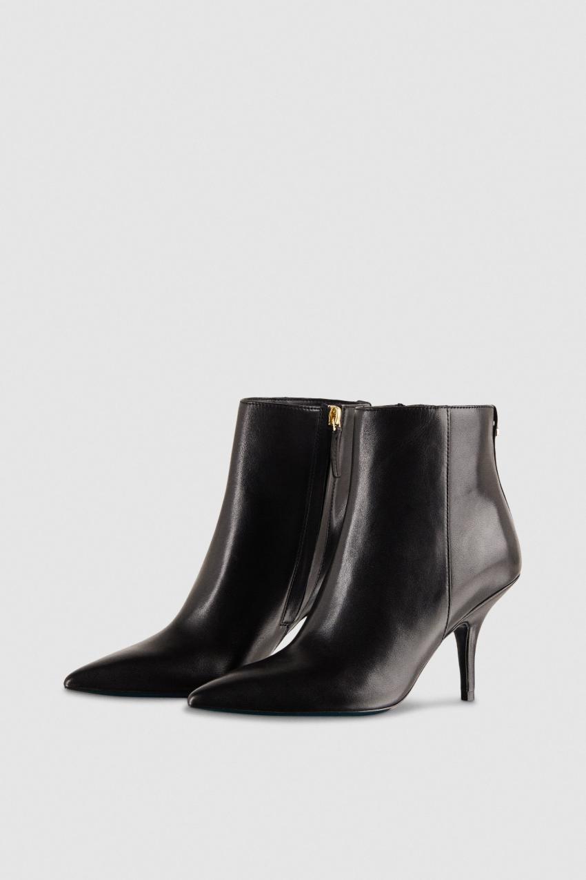 Patrizia Pepe Leather Ankle Boots Zwart | 9673GQWTS