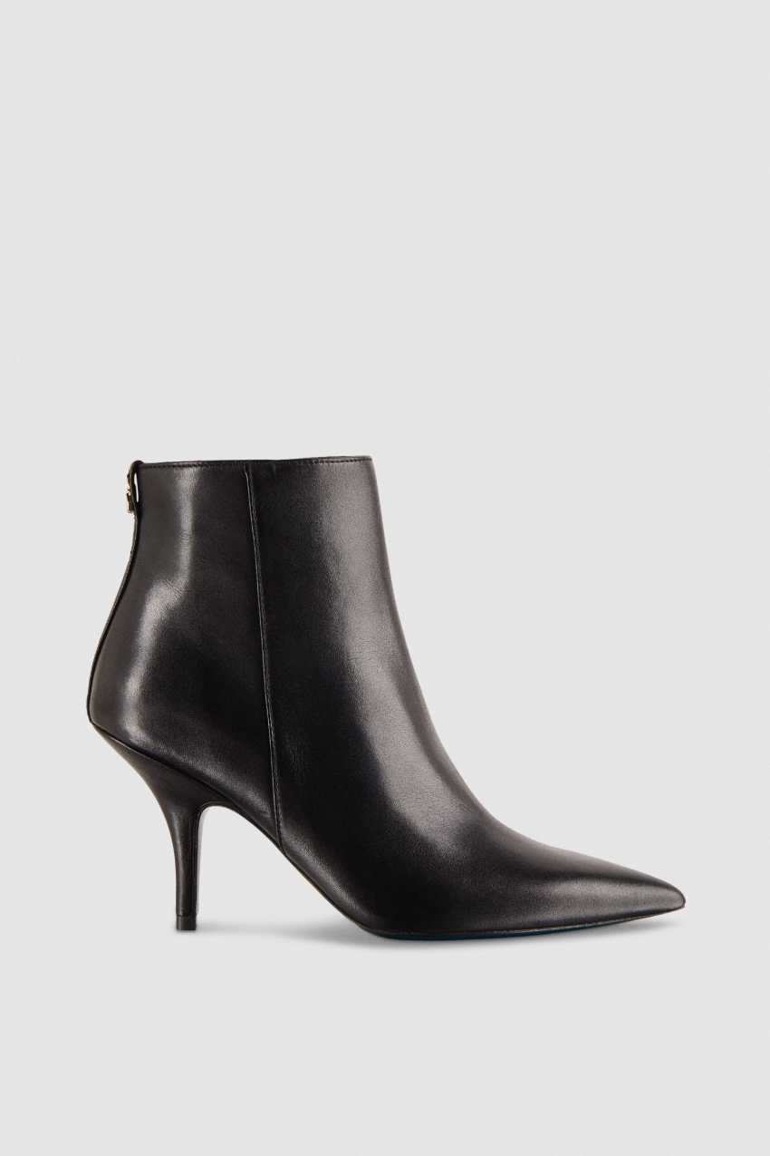 Patrizia Pepe Leather Ankle Boots Zwart | 9673GQWTS