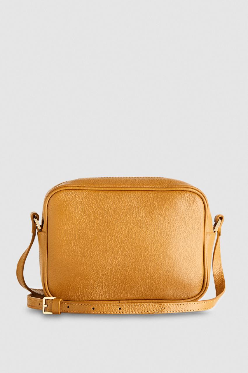 Patrizia Pepe Leather Camera Bag With Inside Pocket Bruin | 0829JRWZI