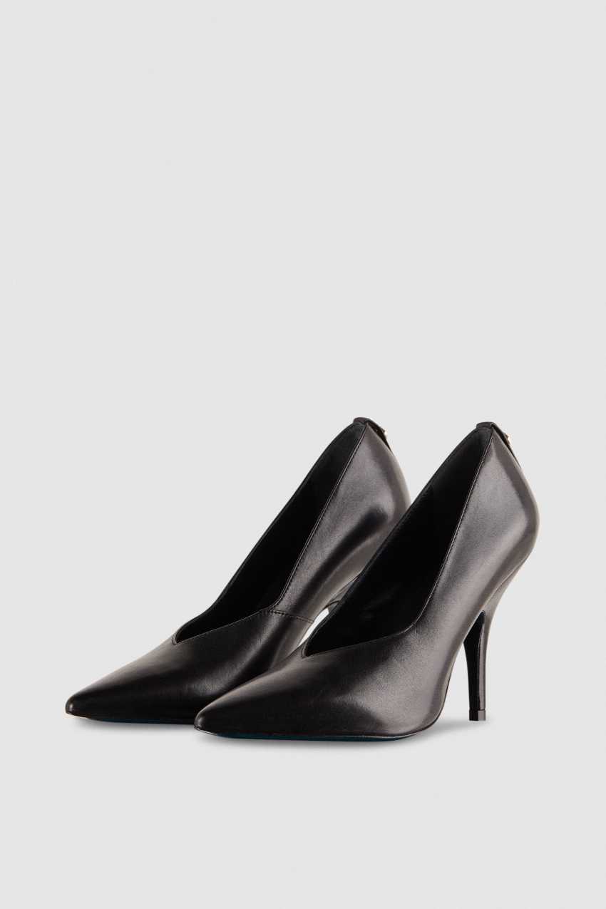 Patrizia Pepe Leather Pumps With Leather Sole Zwart | 6845QUYWN