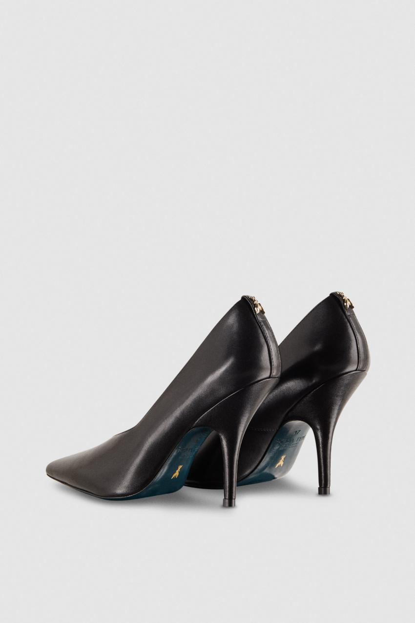 Patrizia Pepe Leather Pumps With Leather Sole Zwart | 6845QUYWN