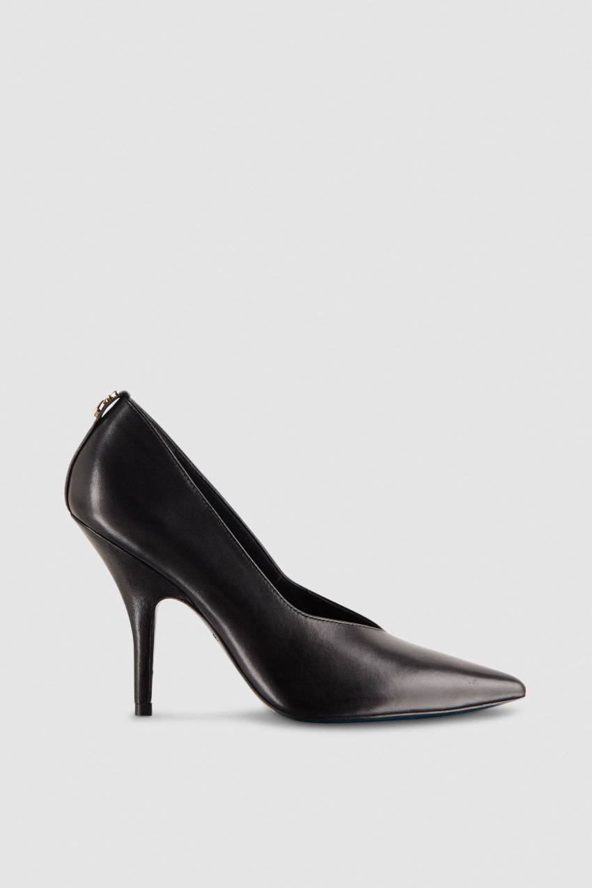 Patrizia Pepe Leather Pumps With Leather Sole Zwart | 6845QUYWN