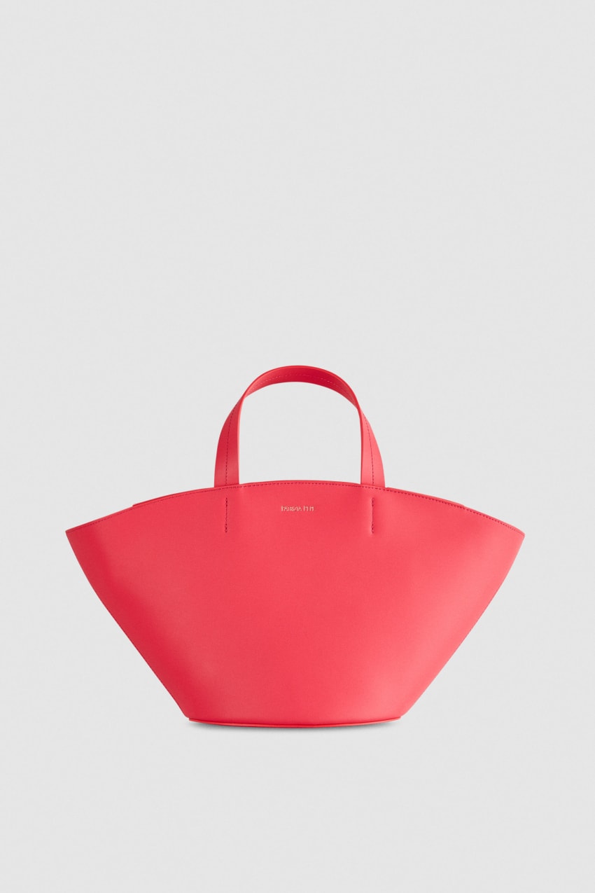 Patrizia Pepe Leather Shopping Bag With Handles Roze | 4056AHGXR